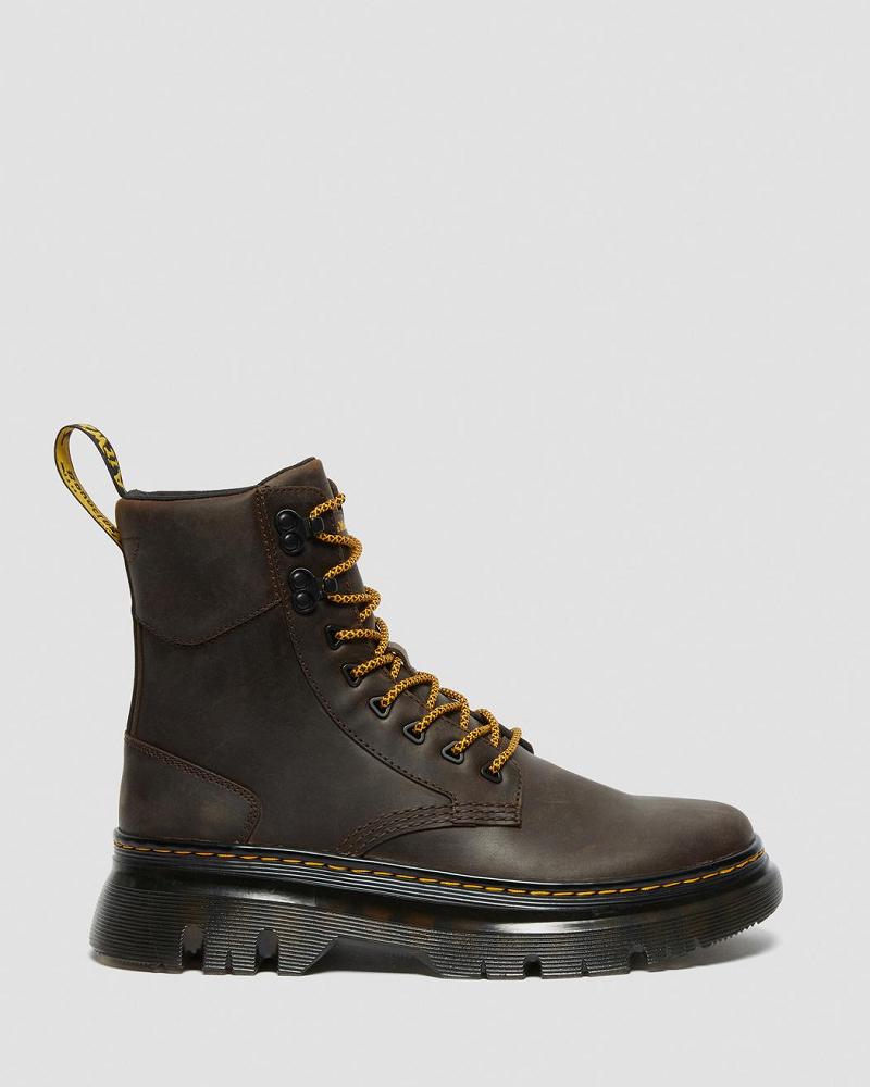 Men's Dr Martens Tarik Crazy Horse Leather Utility Ankle Boots Dark / Brown | AU 447ILH